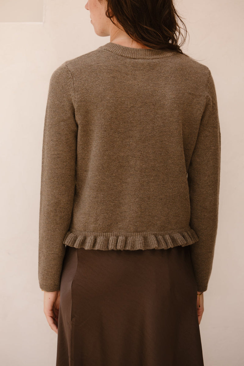 Objelva knit cardigan morel - Bij Keesje - Object