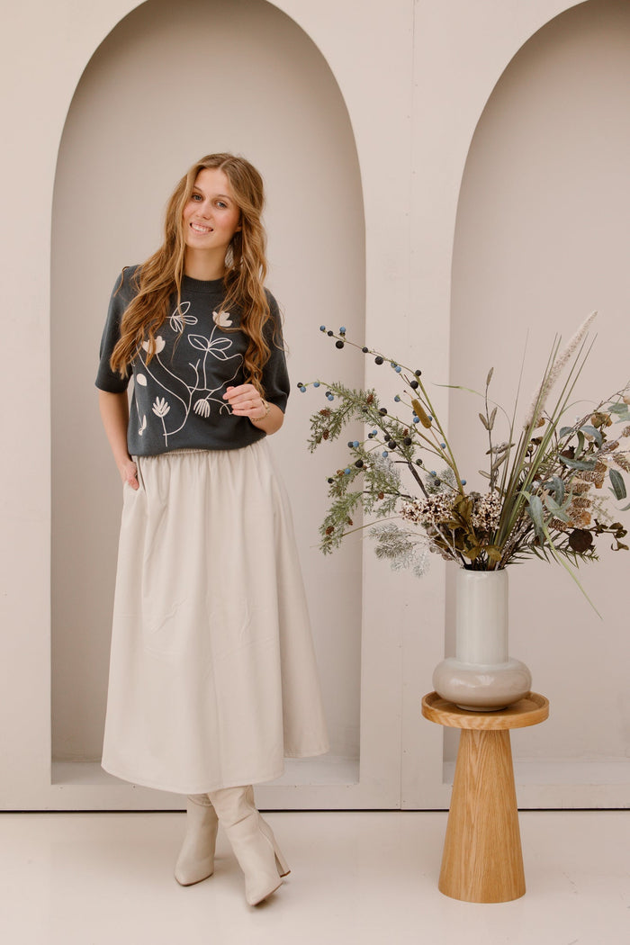 Objemery lose coated skirt birch - Bij Keesje - Object