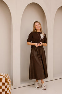 Objemery lose coated skirt seal brown - Bij Keesje - Object