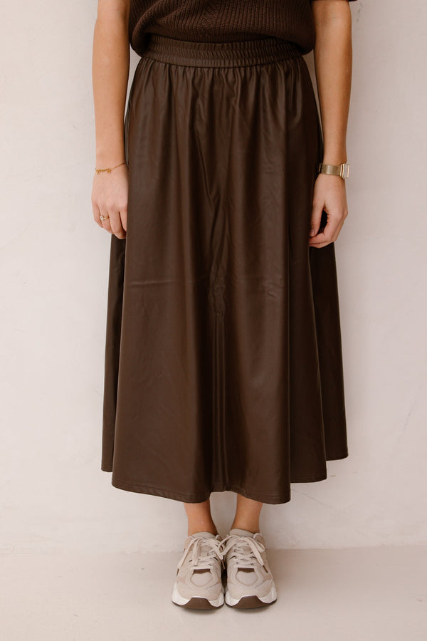 Objemery lose coated skirt seal brown - Bij Keesje - Object