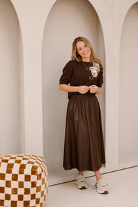 Objemery lose coated skirt seal brown - Bij Keesje - Object