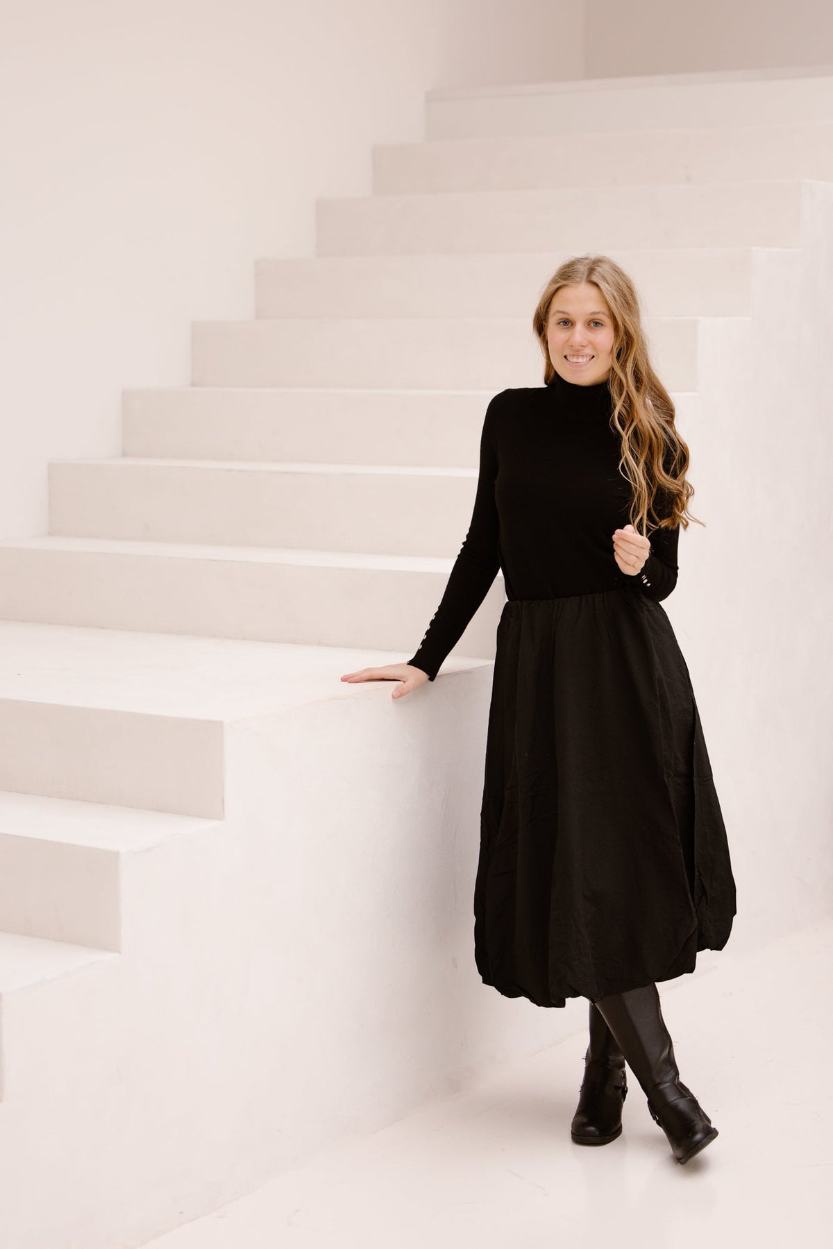 Objetta long baloon skirt black - Bij Keesje - Object