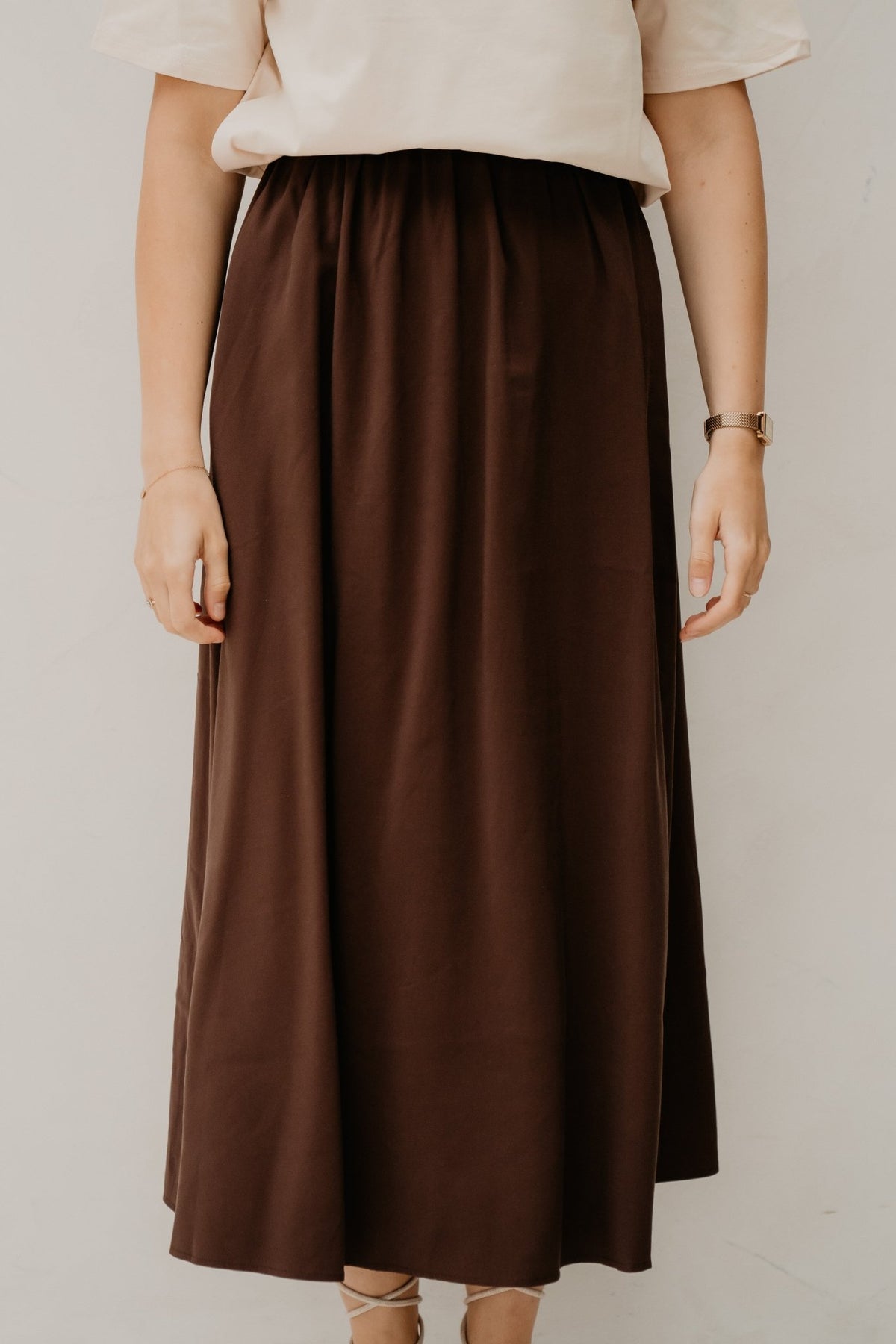 Objfia HW Midi Skirt Seal Brown - Bij Keesje - Object - Rokken