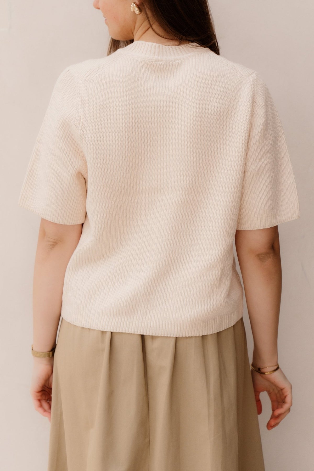 Objflo Knit Pullover White/Sand - Bij Keesje - Object - top