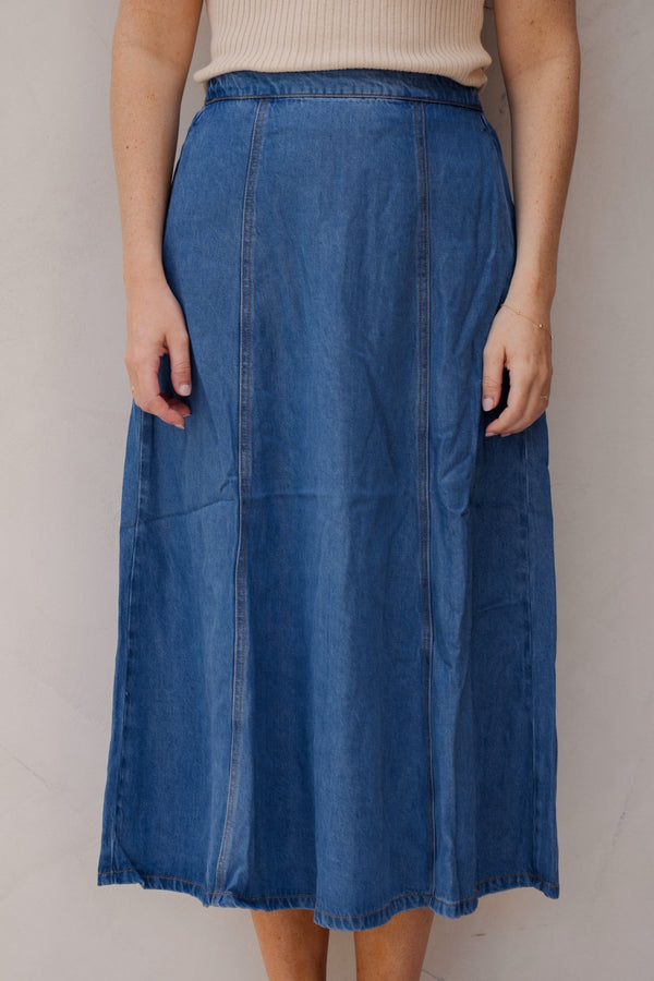 Objframe Denim Skirt Light Blue - Bij Keesje - Object - Rok
