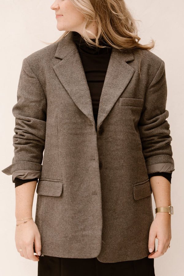 Objhannah Blazer Medium Grey Melange - Bij Keesje - Object