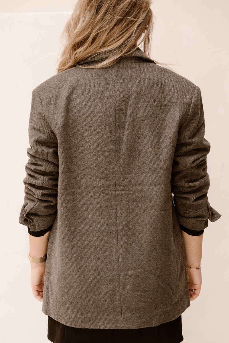 Objhannah Blazer Medium Grey Melange - Bij Keesje - Object