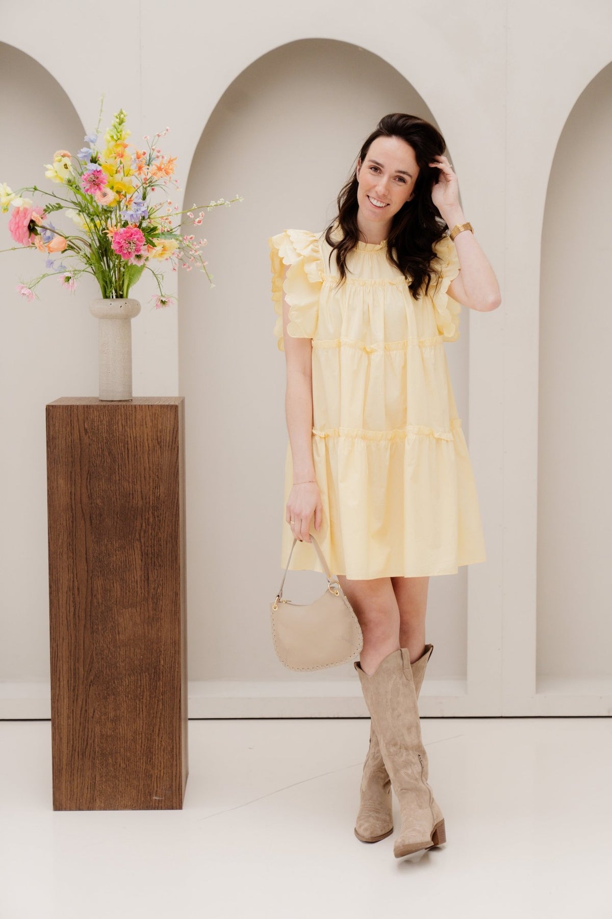 Objhope S/L Dress Sunlight - Bij Keesje - Object - Jurk