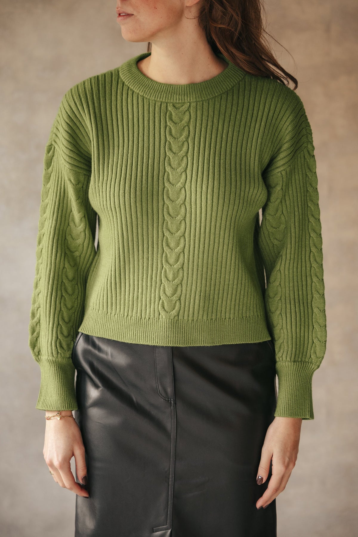 Objjony knit pullover green - Bij Keesje