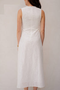 Objjovanna s - l lo o/neck long dress cloud dancer - Bij Keesje - Object - Jurk