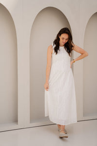 Objjovanna s - l lo o/neck long dress cloud dancer - Bij Keesje - Object - Jurk