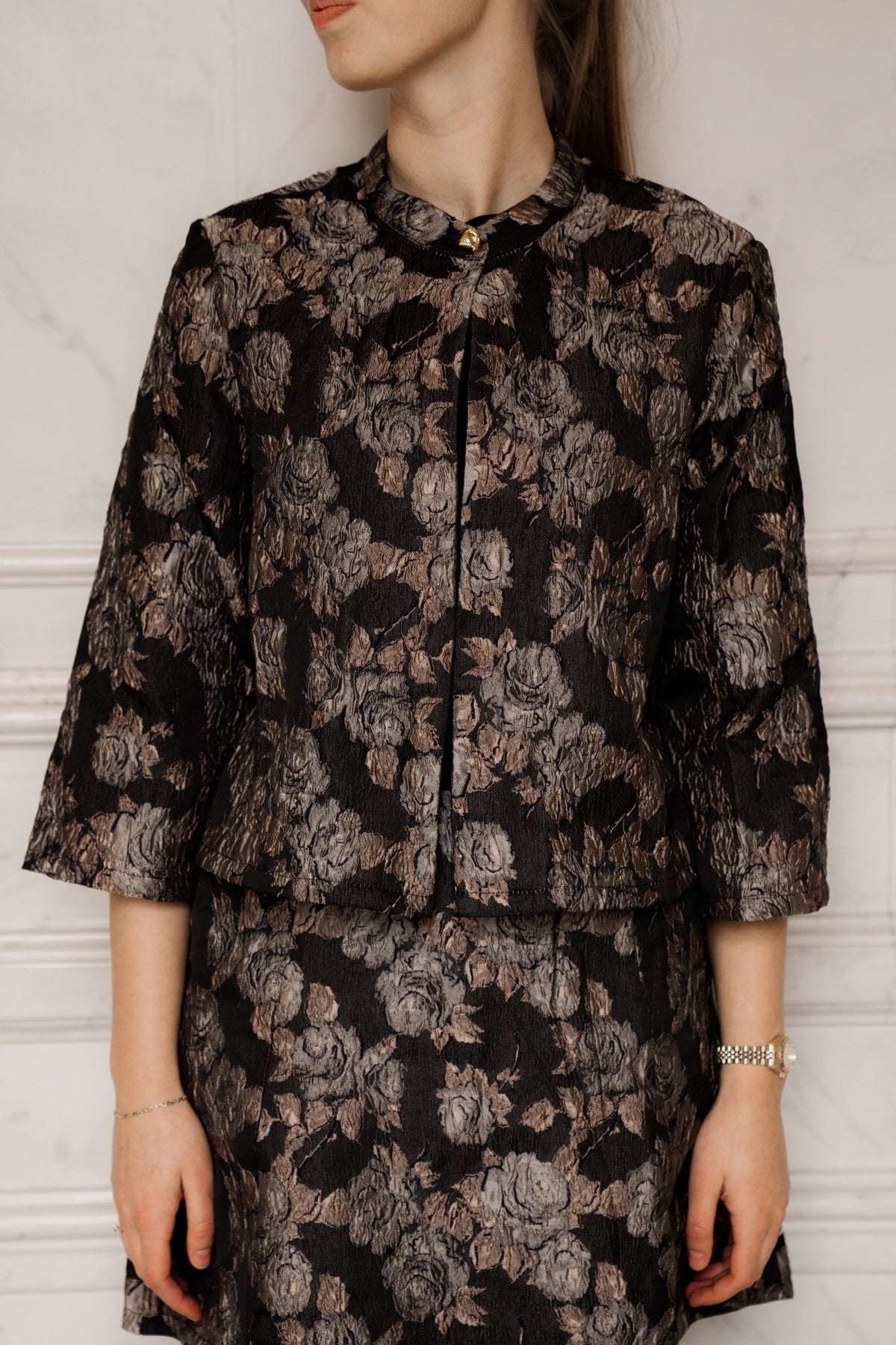 Objjuna 3/4 Highneck Shirt Brown Flowers - Bij Keesje - Object