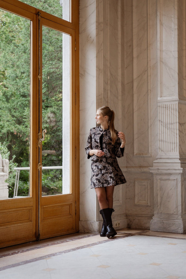 Objjuna 3/4 Highneck Shirt Brown Flowers - Bij Keesje - Object