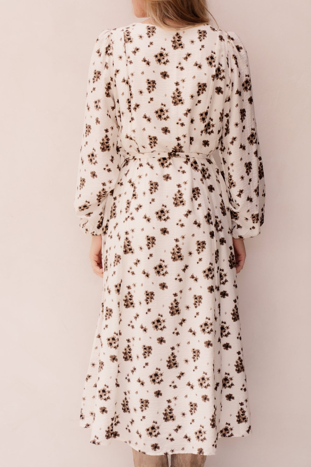 Objkristi Long Shirt Dress Morel Flowers - Bij Keesje - Object - Jurk