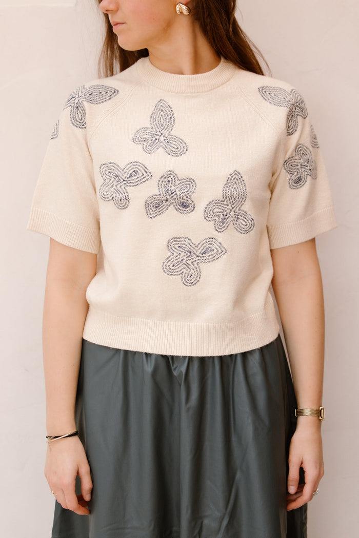 Objlaney Rubin SS Pullover Sandshell - Bij Keesje - Object