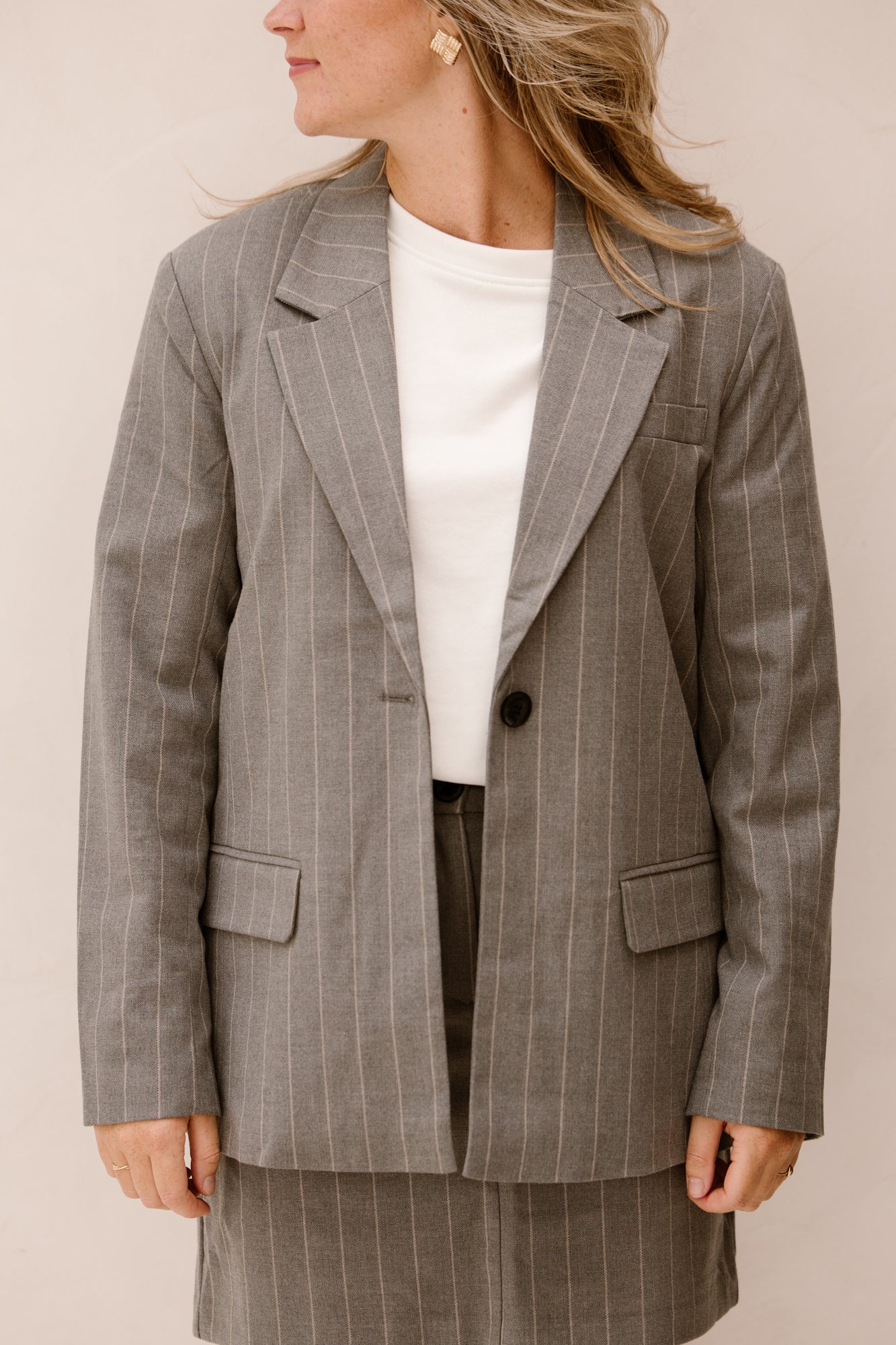 Objlisa lo blazer noos black medium grey melange - Bij Keesje - Object