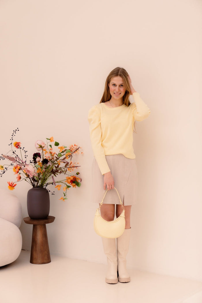 Objlisa Mini Skirt Humus Melange - Bij Keesje - Object - Rokken