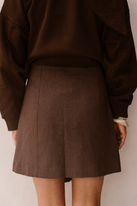 Objlisa wrap skirt seal brown - Bij Keesje - Bij Keesje - Rok