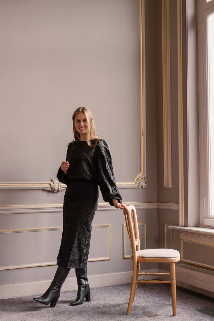 Objlula Midi Skirt Black - Bij Keesje - Object