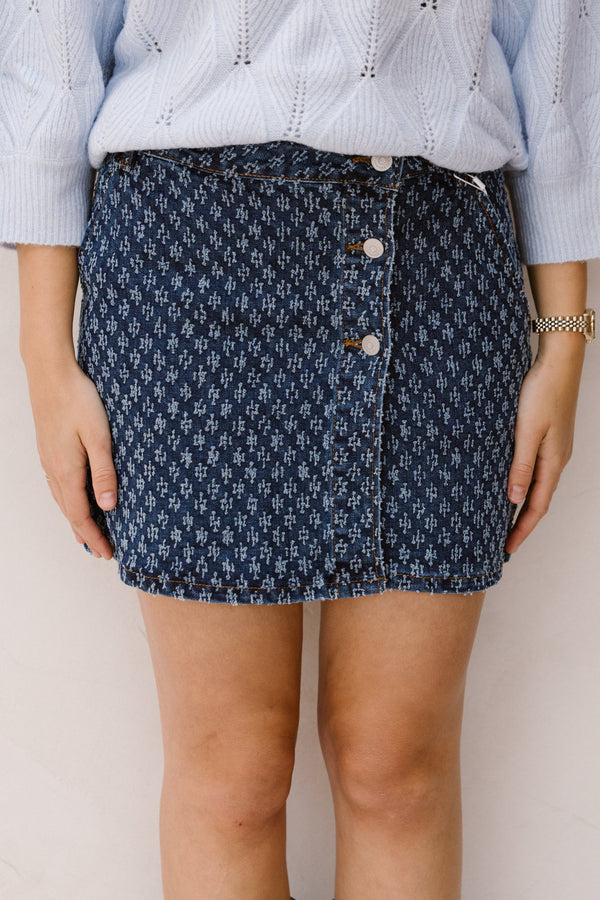 Objluna mw short denim skirt dark blue - Bij Keesje - Object