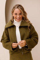 Objmandi short zip jacket Martini olive