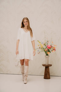 Objminnie Re Dress White - Bij Keesje - Object - Jurk