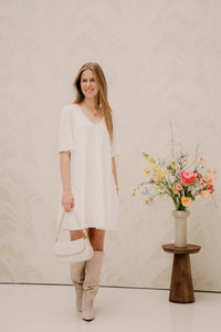 Objminnie Re Dress White - Bij Keesje - Object - Jurk