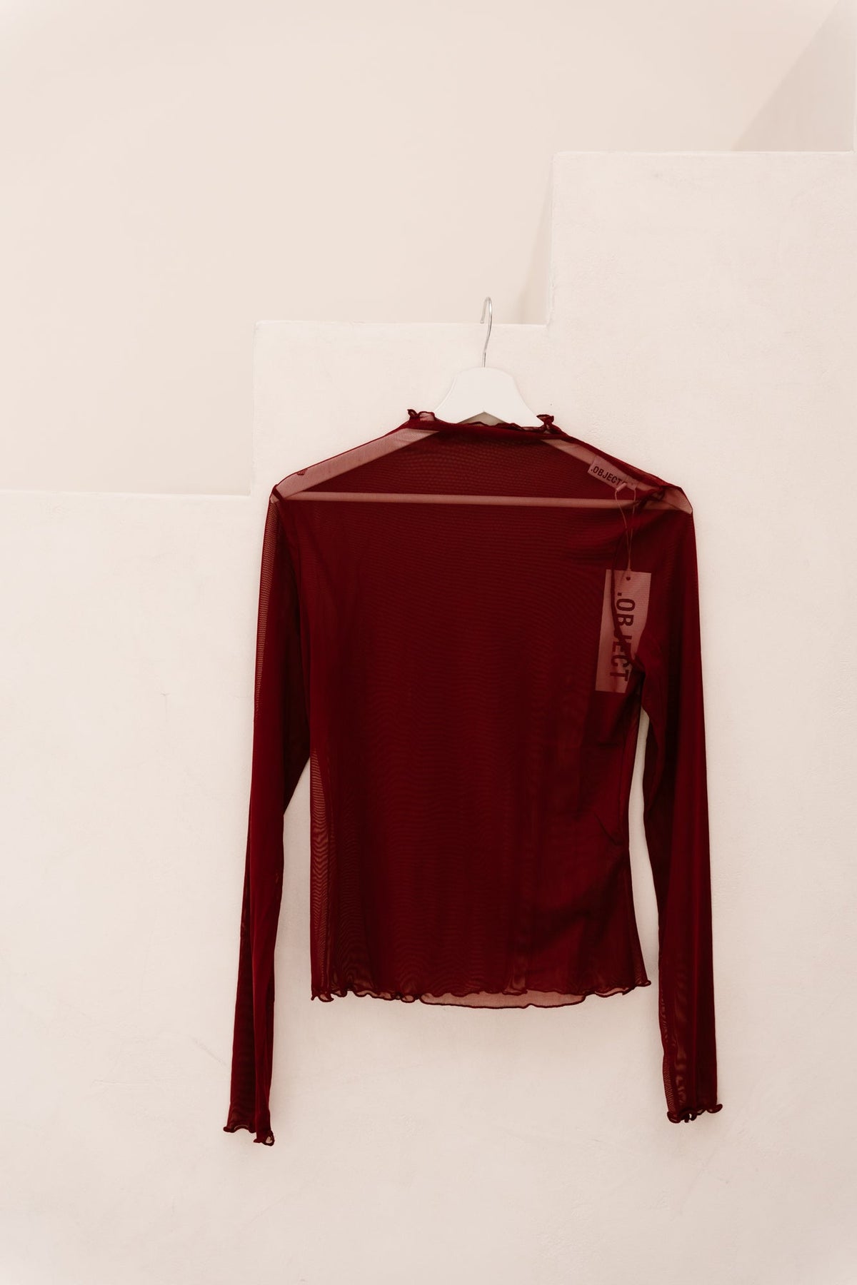 Objnela mesh top windsor wine - Bij Keesje - Object - Top