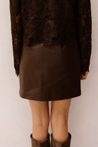 Objolive Short Wrap Skirt Seal Brown - Bij Keesje - Object - Rokken