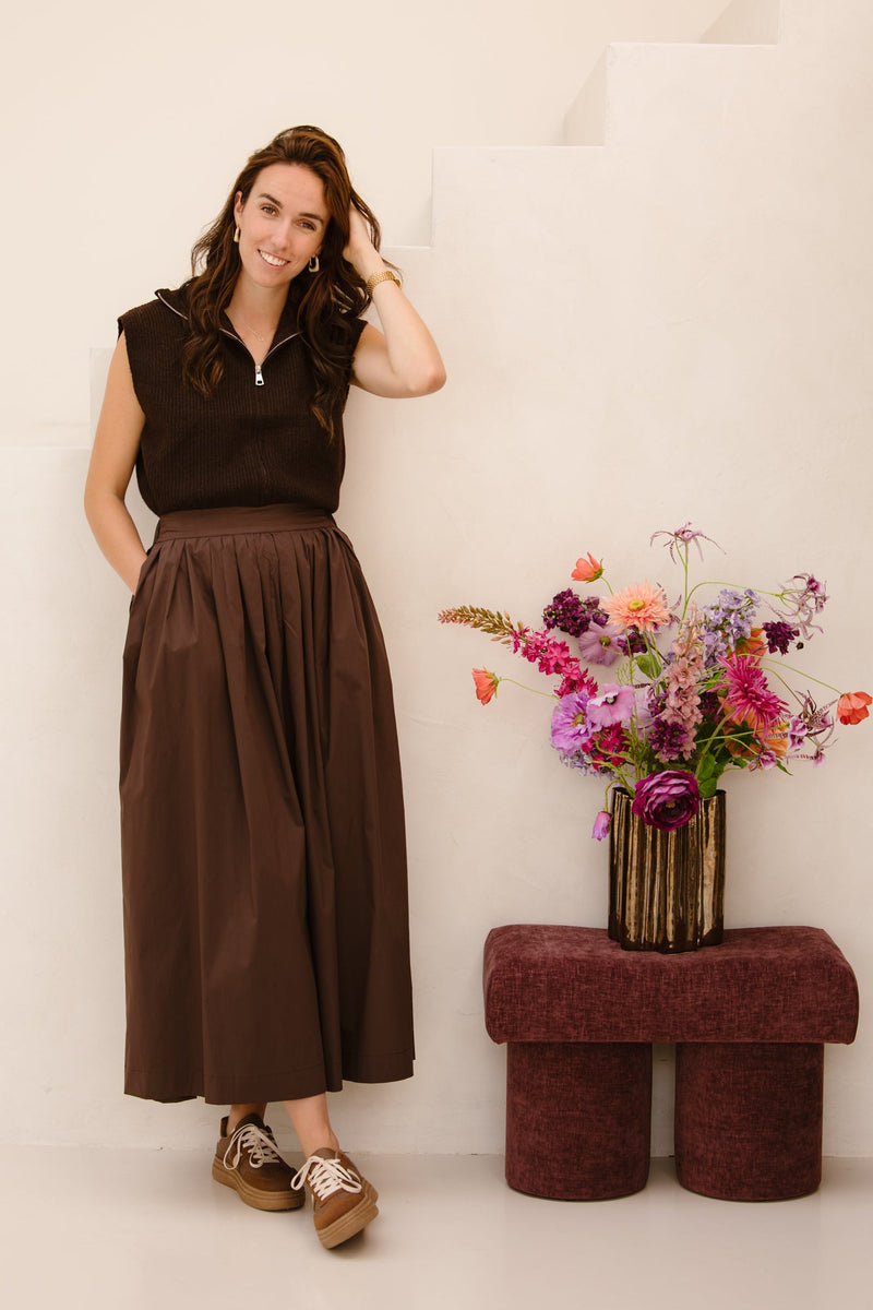 Objpaige HW Skirt Seal Brown - Bij Keesje - Object