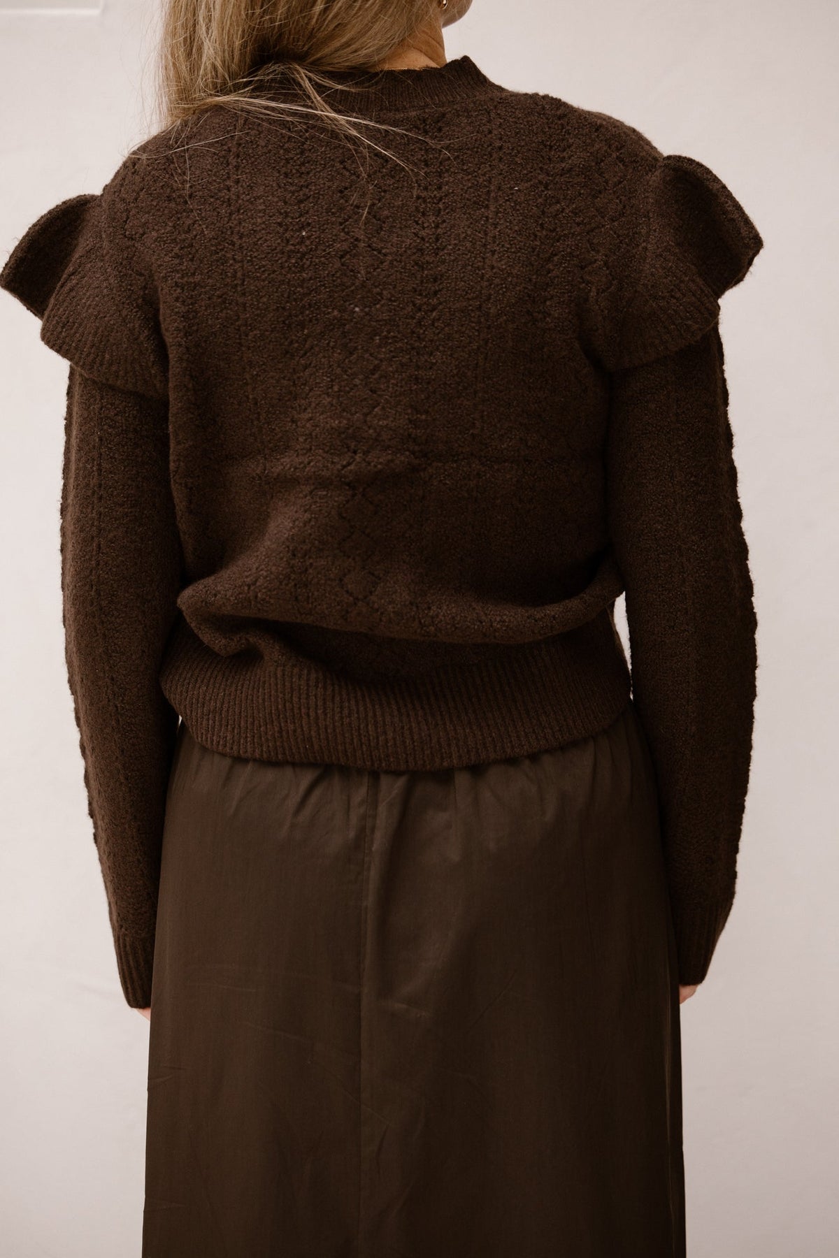 Objpaola lo knit pullover seal brown - Bij Keesje - Object