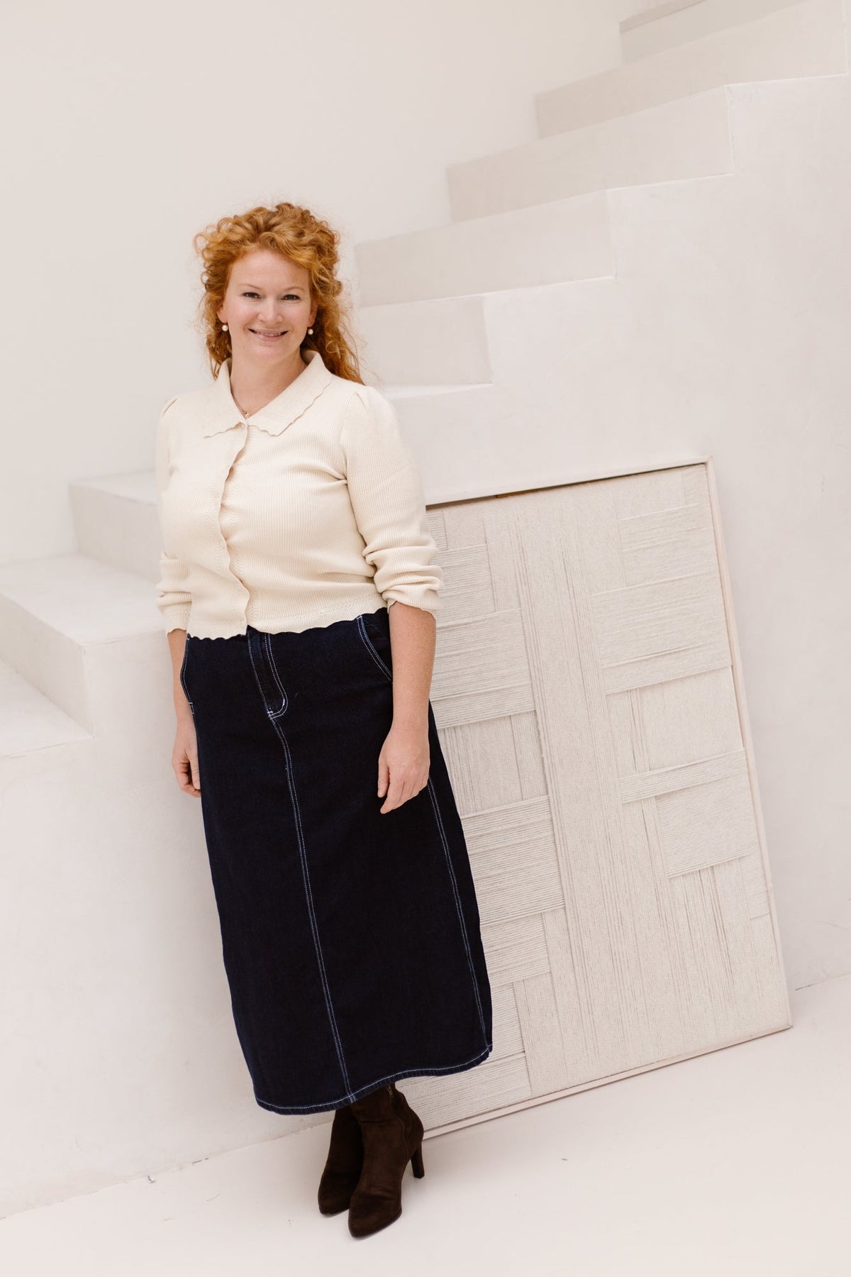 Objparya thess knit cardigan birch - Bij Keesje - Object - Trui