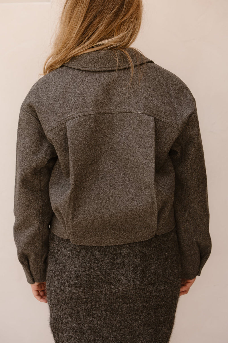 Objpolly short jacket dark grey - Bij Keesje - Object