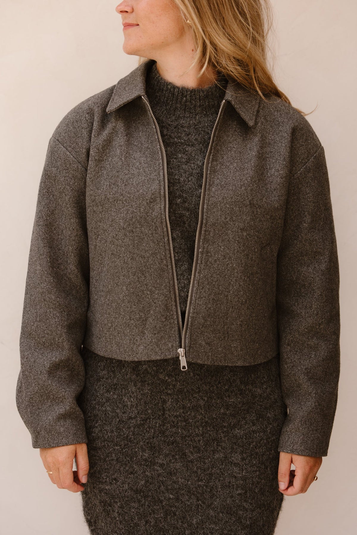 Objpolly short jacket dark grey - Bij Keesje - Object