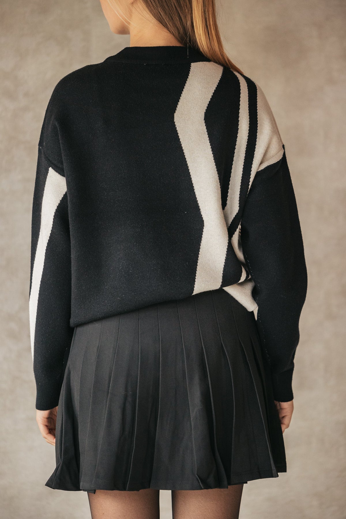 Objray sweater black/white - Bij Keesje