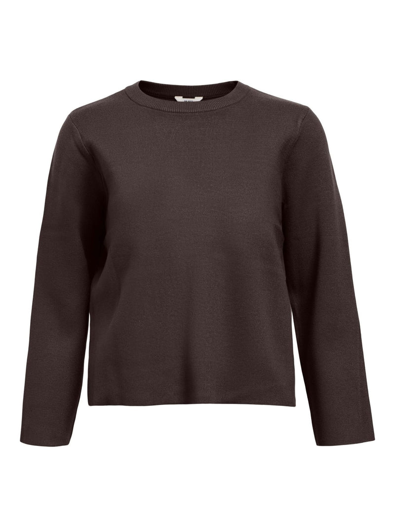 Objreynard o - neck pullover noos seal brown - Bij Keesje - Object