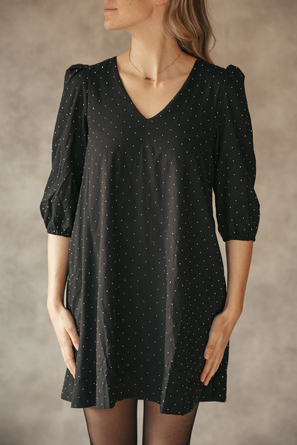 Objrigini 3/4 sleeve dress black - Bij Keesje