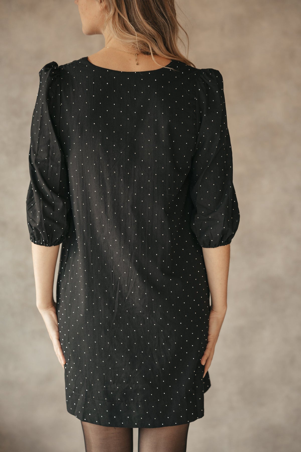 Objrigini 3/4 sleeve dress black - Bij Keesje