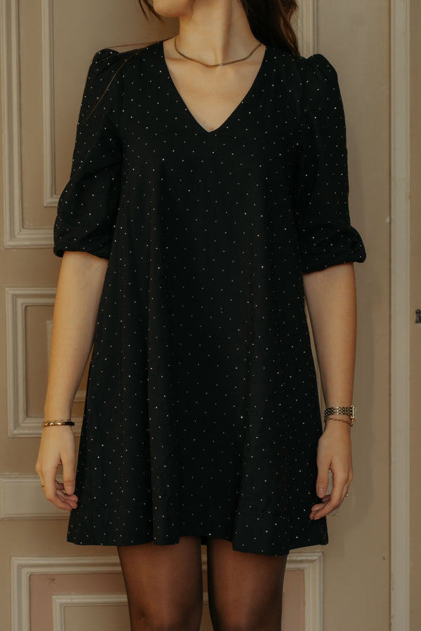 Objrigini 3/4 sleeve dress black - Bij Keesje - Object