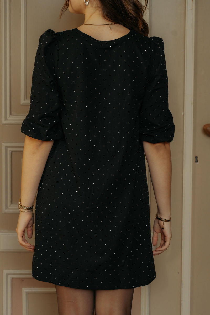 Objrigini 3/4 sleeve dress black - Bij Keesje - Object