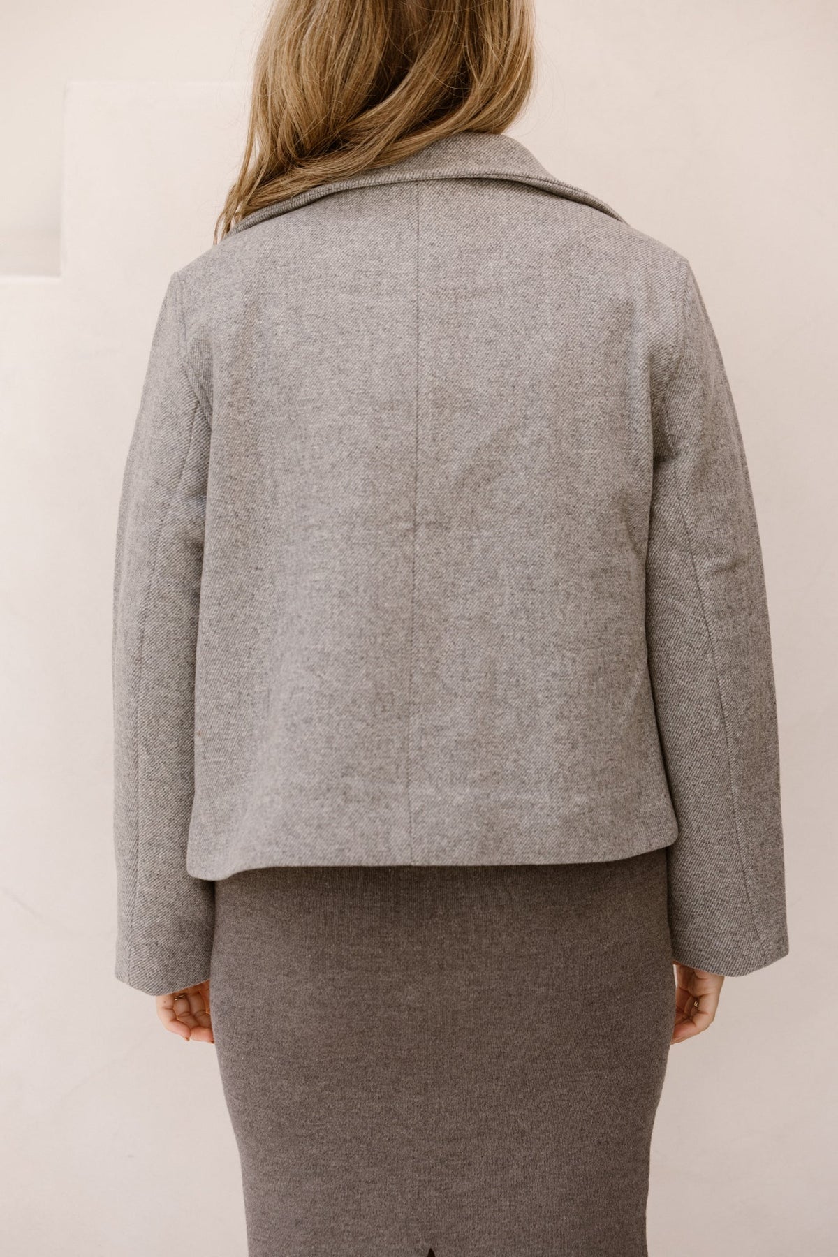 Objriki re short jacket noos medium grey melange - Bij Keesje - Object