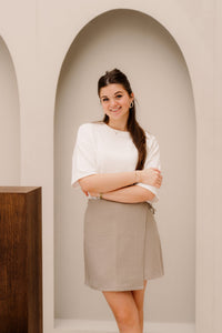 Objrini Short Wrap Skirt Desert Taupe - Bij Keesje - Object - Rok