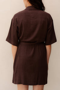 Objsanne 2/4 LO Shirt Dress Noos Seal Brown - Bij Keesje - Object - Jurk