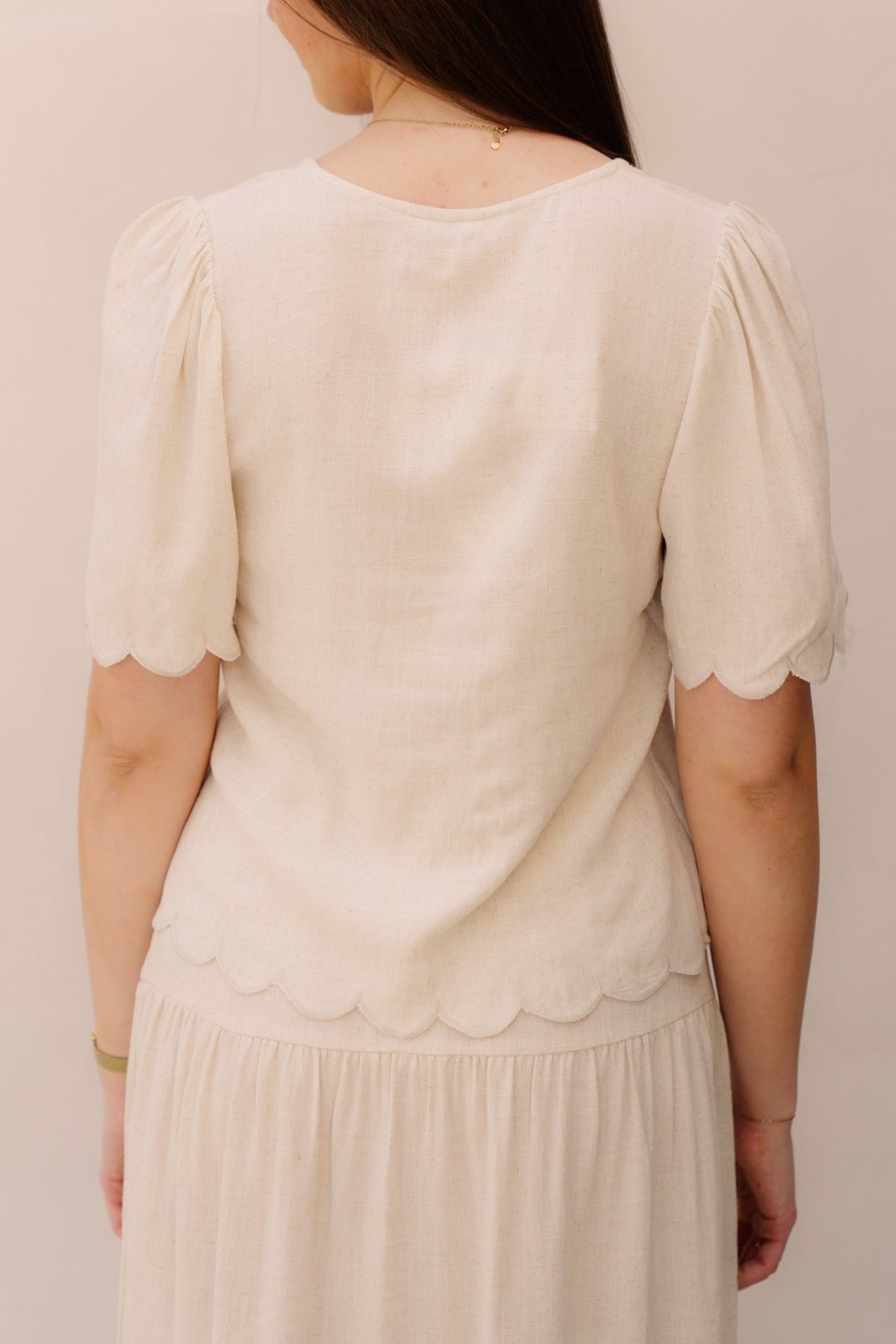 Objsanne 2/4 LO V - Neck Top Noos Sandshell - Bij Keesje - Object - top