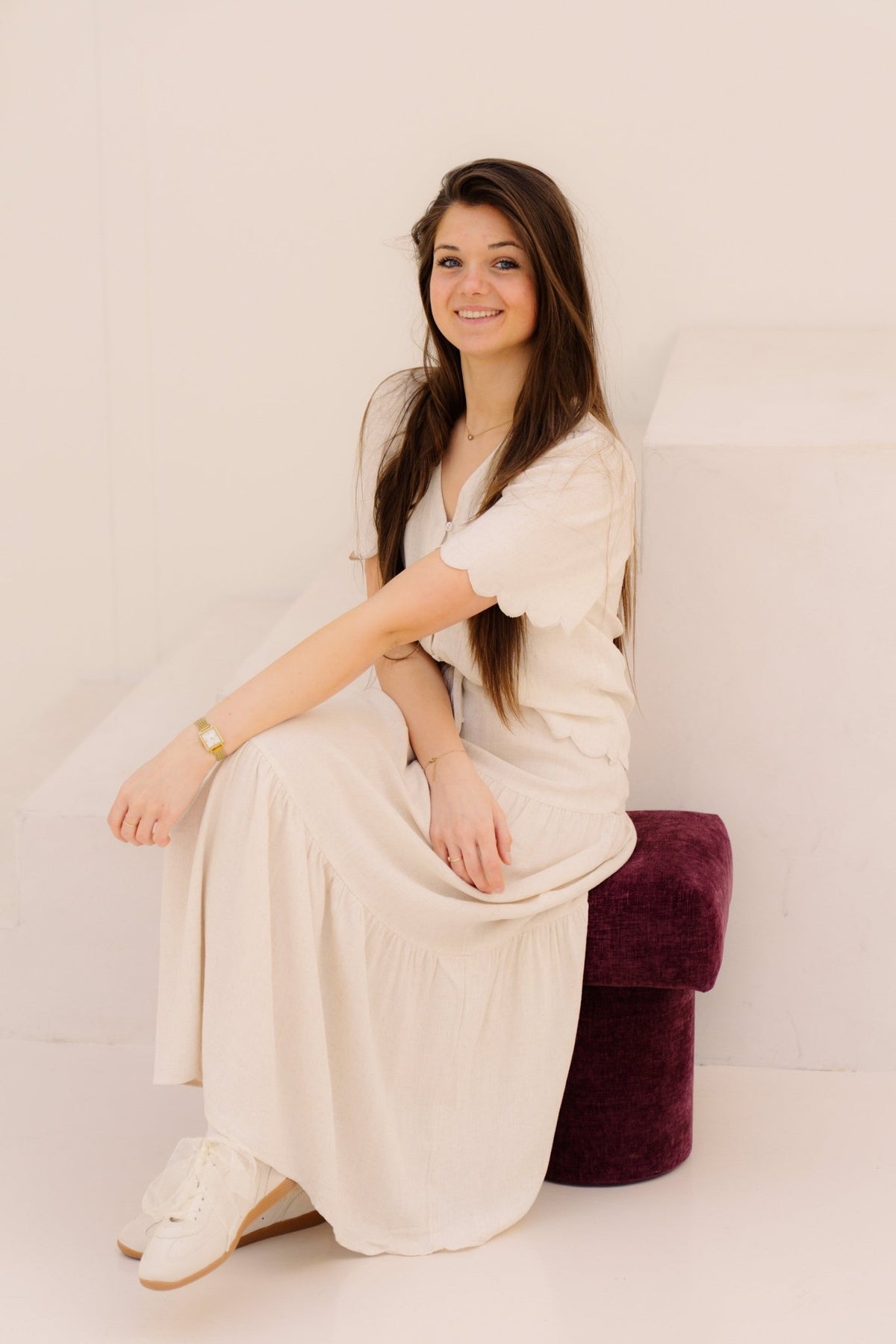 Objsanne 2/4 LO V - Neck Top Noos Sandshell - Bij Keesje - Object - top