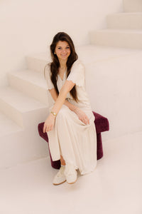 Objsanne 2/4 LO V - Neck Top Noos Sandshell - Bij Keesje - Object - top