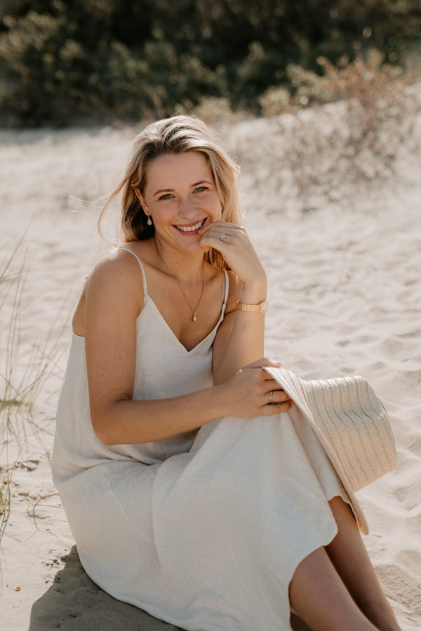 Objsanne lo strap dress div sandshell - Bij Keesje - Object - Jurk