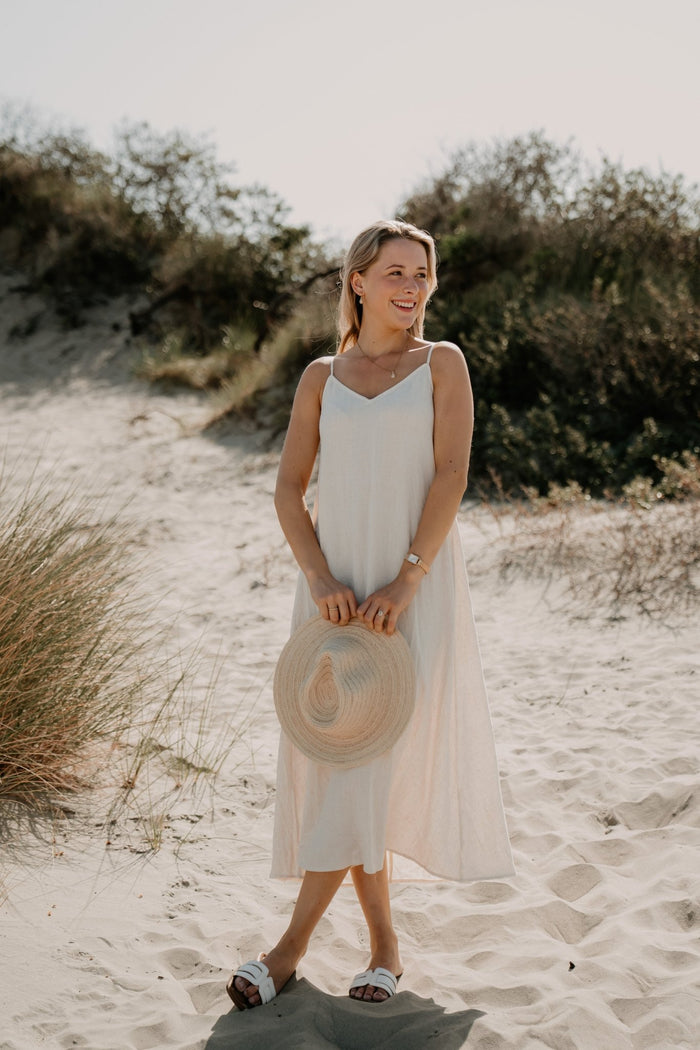 Objsanne lo strap dress div sandshell - Bij Keesje - Object - Jurk