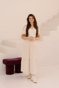 Objsanne MW Long Layer Skirt Noos Sandshell - Bij Keesje - Object - rok