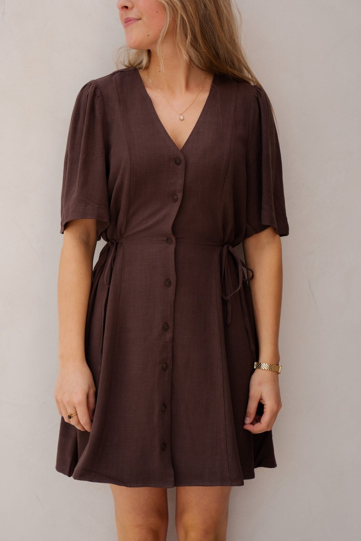 Objsanne Short Dress Seal Brown - Bij Keesje - Bij Keesje - Jurk